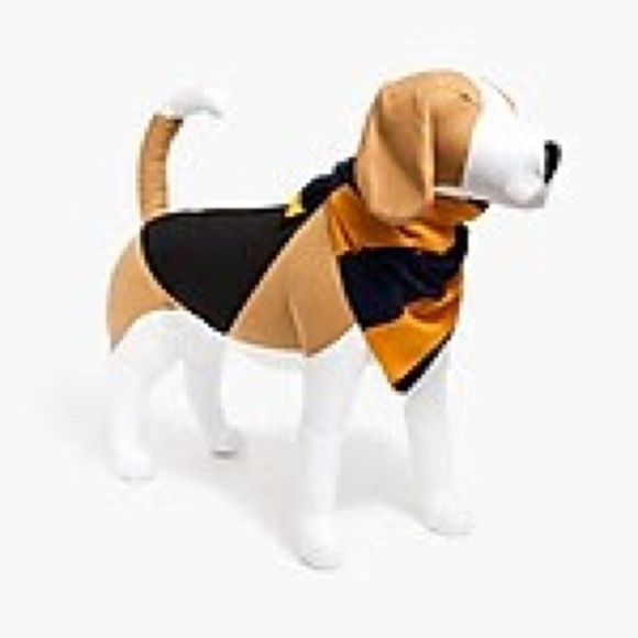 NWT J.Crew Crewmutts Rugby Stripe Yellow and Blue Dog Bandana Small or Medium - Picture 3 of 4